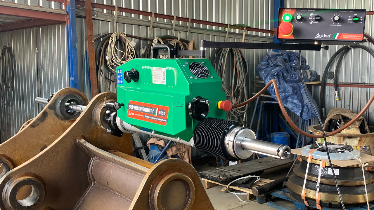What are the advantages of using a portable line boring machine?